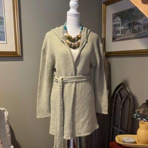 Beautiful Alpaca Hooded Tie Waist Sweater